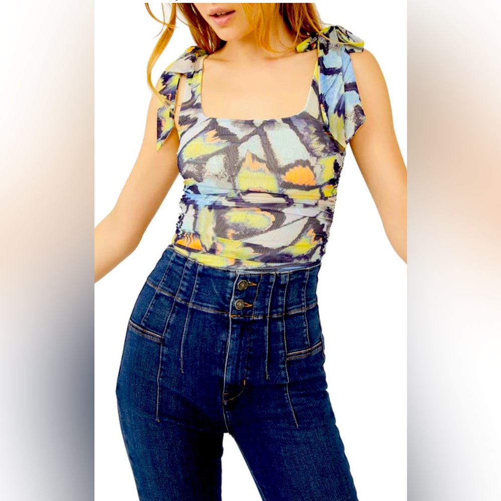 NWT Free People Ruched side Crop Tank